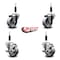 Service Caster 3'' Semi Steel Wheel Swivel 7/8'' Expanding Stem Caster Set 2 Brakes, 4PK SCC-EX20S314-SSS-2-TLB-2-78 - alternate 3